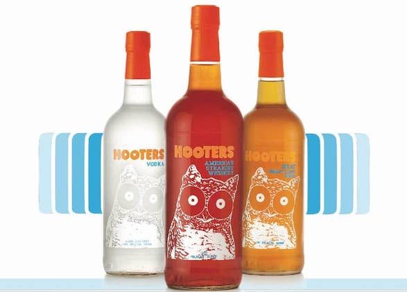 Hooters spirits bottles
