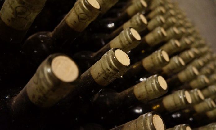 wine corks in bottles