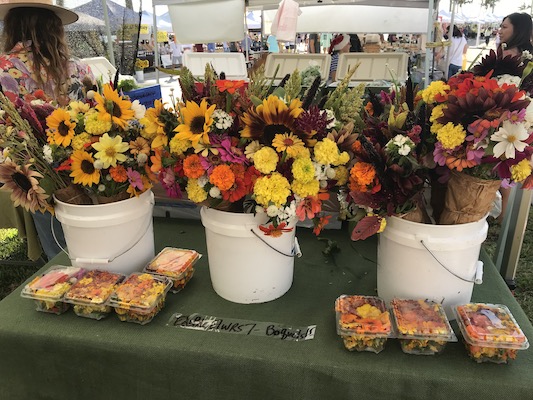 Edible flowers at the West Palm Beach Greenmarket 