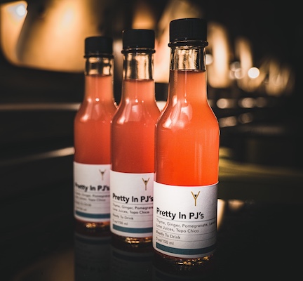 Thyme Bar's Pretty in PJs bottled cocktail to-go.