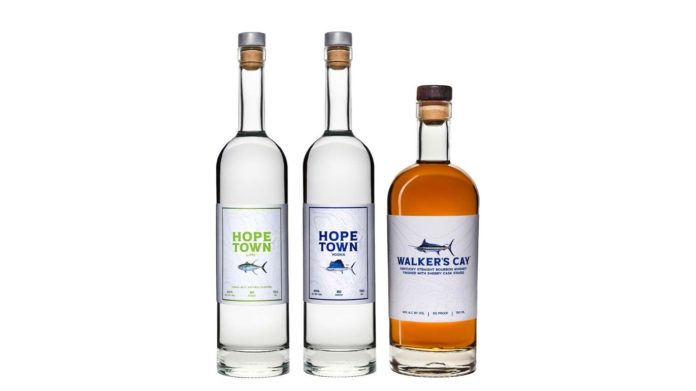 The first two products from King Spirits are Hope Town Vodka and Walker’s Cay Bourbon.