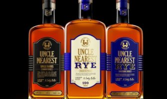 Three bottles of Uncle Nearest Rye Whiskey