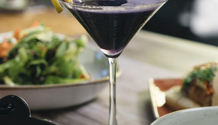 The Ube Sour cocktail at the Maui Hyatt Regency Resort and Spa