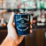 Paloma Preserve sotol cocktail in blue porcelain cup