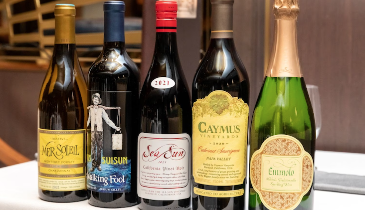 bottles of Caymus Vineyards wines