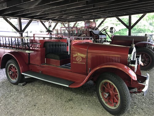 A vintage fire truck from Jack Daniel’s  on-site fire brigade