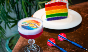 Flight Club's Pride Cocktail and Rainbow Cake